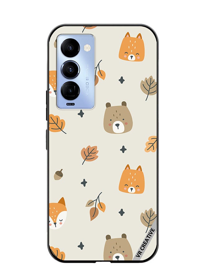 VR CREATIVE Protective Case Cover For Tecno Camon 18/18 P Fox And Squirrel Design Multicolour - Image 1