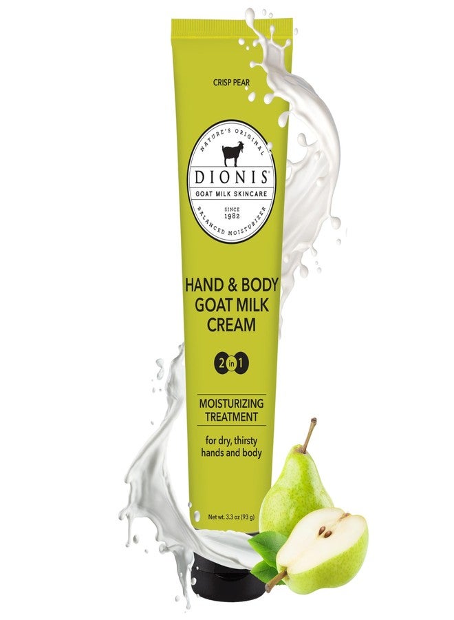Dionis Goat Milk Skincare Scented Hand & Body Cream - Travel Size Lotion For Hydrating & Moisturizing Dry and Sensitive Skin, Cruelty Free, Paraben Free Made in The USA, Crisp Pear, 3.3 oz - Image 1