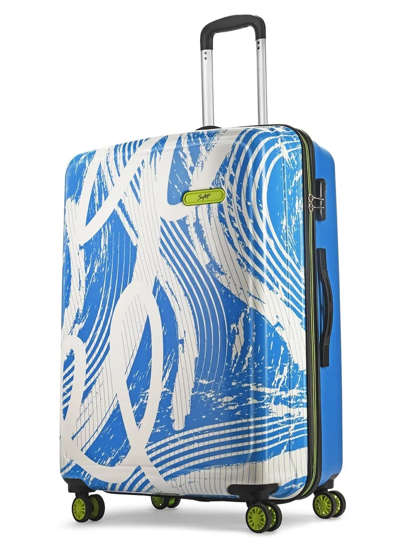 Skybags STROKE Check-in 28 Inch Polypropylene(PP), 4 Spinner Double Wheel Trolley Bags for Travel, Hard Case Lightweight Bag with TSA Lock, Tough Suitcase for Travel (Large), Blue