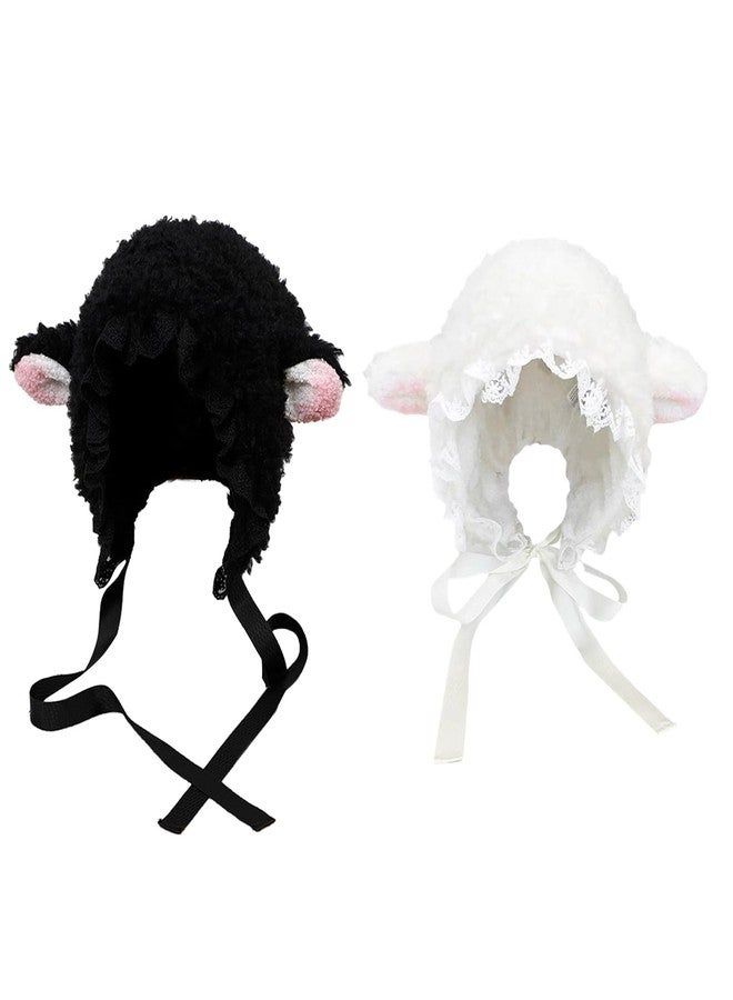 EINCORN Cartoon Lamb Hat Cute Caps Party Holiday for Autumn Winter Japanese Costume for Kid Adults with Strap Warm Hat, As the Picture Shows - Image 3