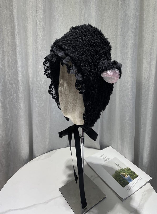 EINCORN Cartoon Lamb Hat Cute Caps Party Holiday for Autumn Winter Japanese Costume for Kid Adults with Strap Warm Hat, As the Picture Shows - Image 4