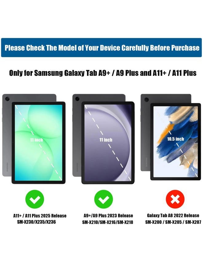 Lainergie Case for Samsung Galaxy Tab A11+/A9+ Plus 11 Inch 2026/2023, Cute Glittering Sparkly Shockproof Cover with Sparkly Crystal Clear Back and Pencil Holder for Galaxy Tab A11+/A9+, Blue - Image 2