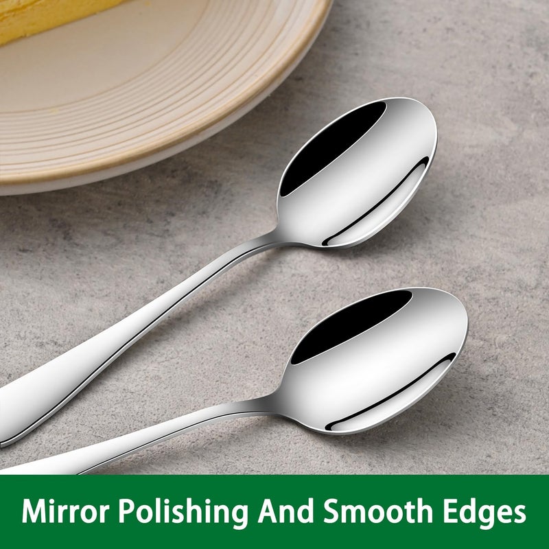DEHOV 4.7 Inch Tea & Coffee Spoons,Set Of 8 Stainless Steel Espresso Spoons,Dishwasher Safe Small Spoon For Dessert Cake,Durable Metal Mini Spoon - Image 4