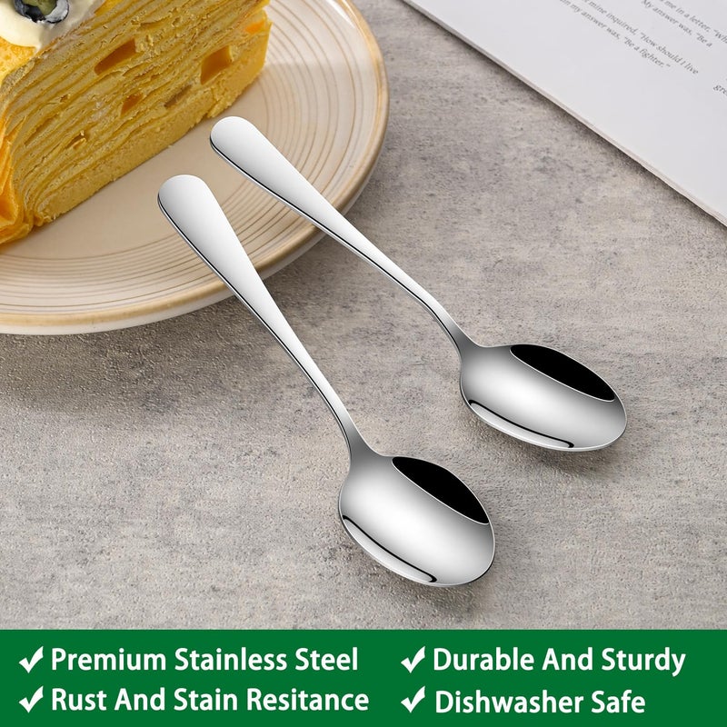 DEHOV 4.7 Inch Tea & Coffee Spoons,Set Of 8 Stainless Steel Espresso Spoons,Dishwasher Safe Small Spoon For Dessert Cake,Durable Metal Mini Spoon - Image 3