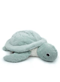 Les Deglingos Sauvenou Giant Turtle Plush Toy - Mint Green, Soft Corduroy, Eco-Friendly Padding, Perfect for Babies & Kids  - Image 1