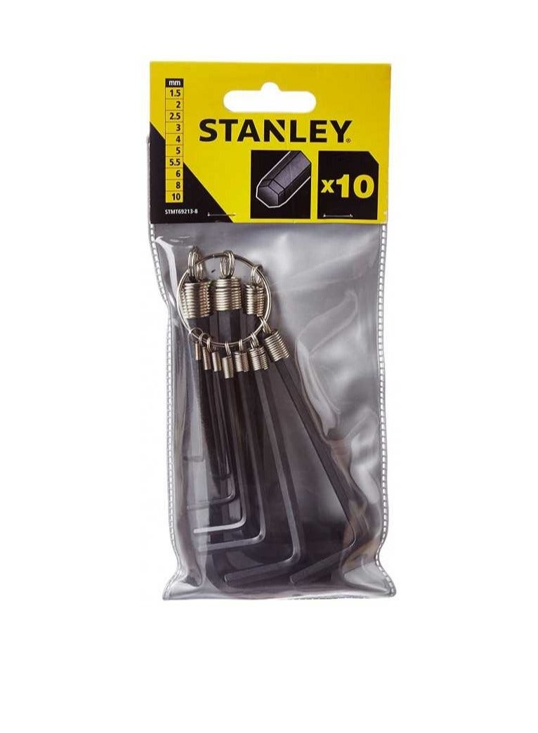 Stanley 10 pieces Hex Key set Ring 1.5/2/2.5/3/4/5/5.5/6/8/10mm Allen Keys - Image 1