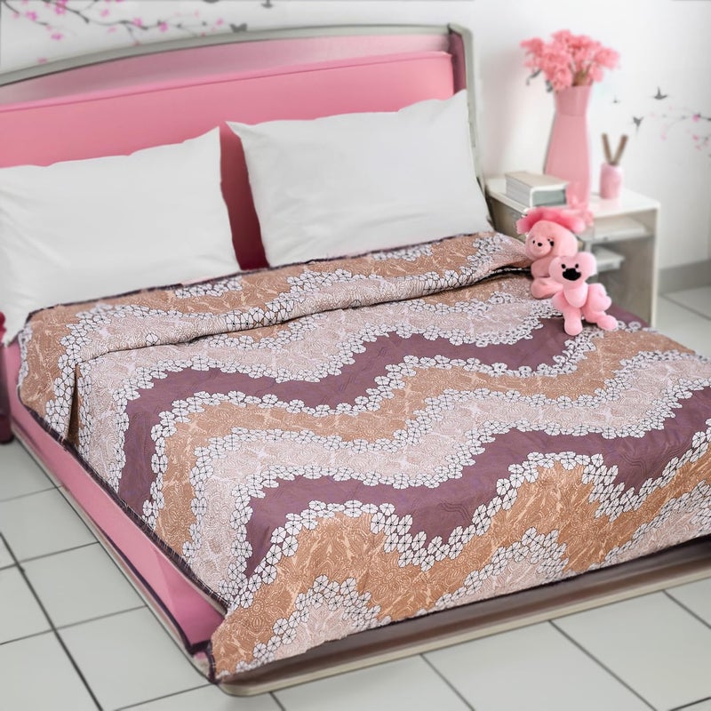 Status Contract Pure Cotton 120 GSM Reversible Soft Lightweight Printed Double Bed Blanket/AC Dohar/Skin Friendly Dohar-220x200 cm | (Brown), 120 Tc - Image 1