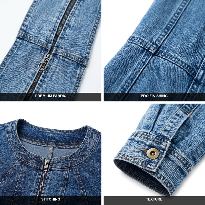 Light Jeans - Long Women's Denim-Style Dress, Casual Design Suitable for Work & Daily Occasions, Dark Blue Color - Size XL (70 KG) - Image 5