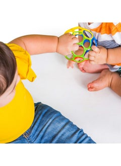 Bright Starts Bright Starts Oball Easy Grasp Classic Ball BPA-Free Infant Toy in Red, Yellow, Green, Blue, Age Newborn and up, 4 Inches  - Image 3