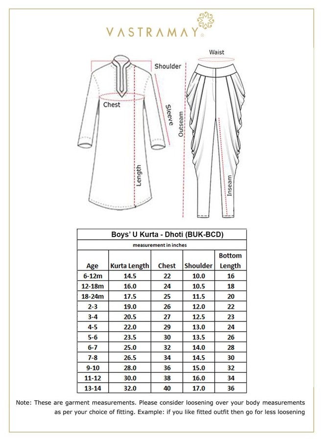 VASTRAMAY Bottle Green Cotton Silk Boys Dhoti Kurta Set Dress(18-24 Months) - Image 4