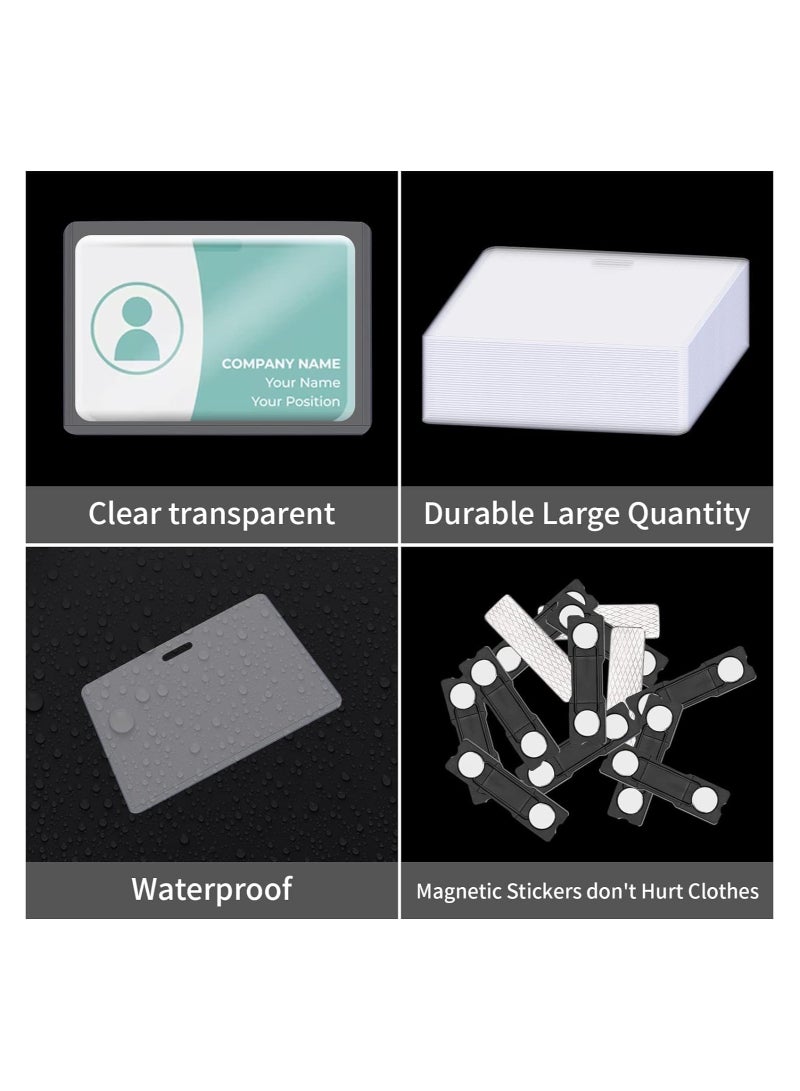 Excefore Clear Vinyl Magnetic Badge Holder 3”x2” Horizontal ID Card Name Tag Waterproof Magnet Name Tags Clear Name Badge Magnets Holder Reusable Waterproof for Teachers Doctors Nurses (25 Pack) - Image 4