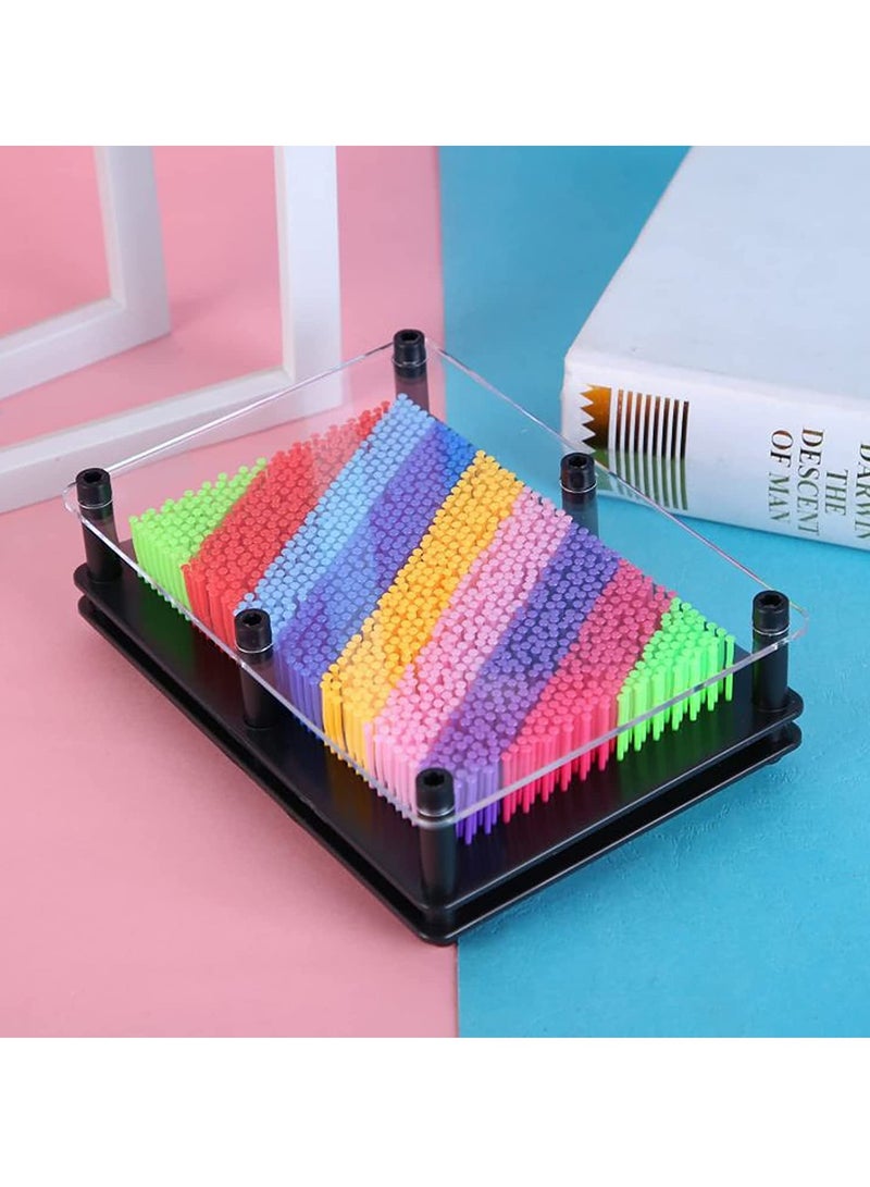 DURKU 3D Pin Art Toy, Rainbow Sensory Pin Art Board, Innovative Boundless Creativity for Children, Classic Pin Impression Art Palm Board Push Pin Toy (Multicolor) - Image 5