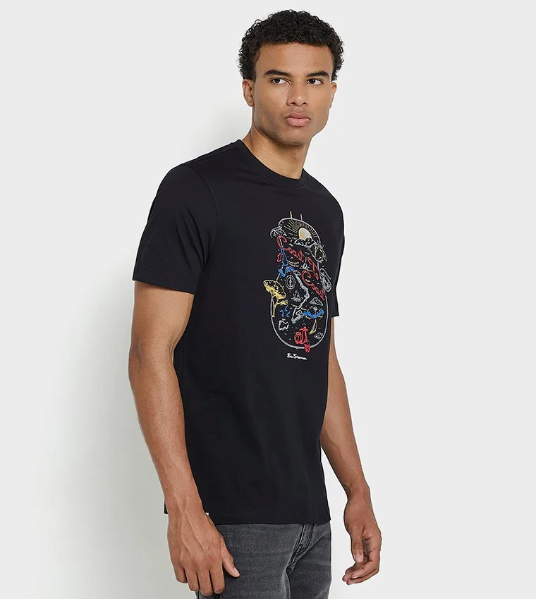 Ben Sherman  Ben Sherman Men's Crew Neck Short Sleeve Printed T-Shirt for Men | Best Price UAE