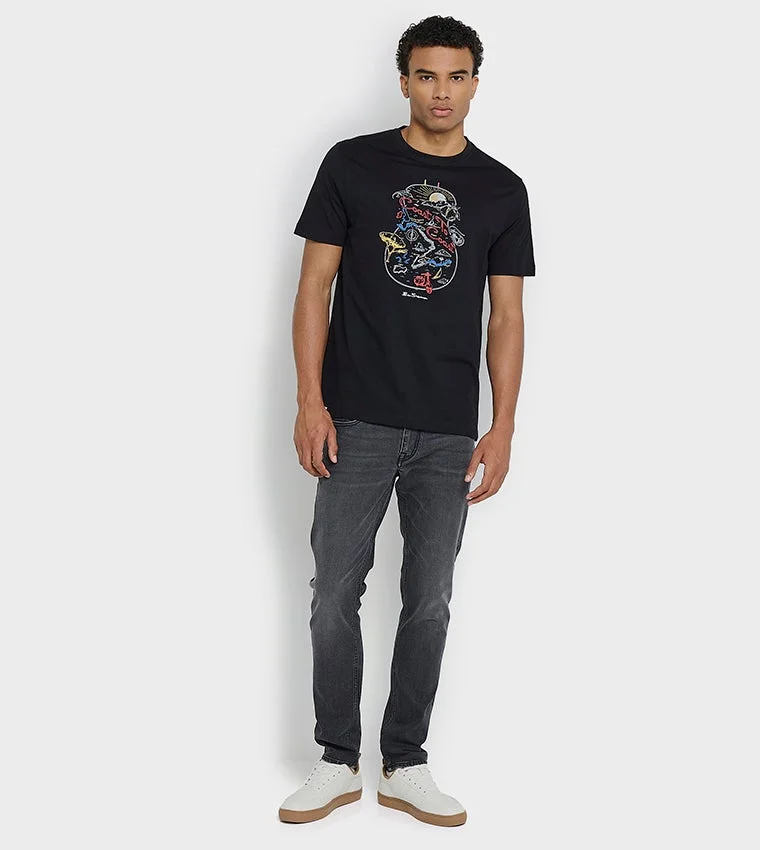 Ben Sherman  Ben Sherman Men's Crew Neck Short Sleeve Printed T-Shirt for Men | Best Price UAE