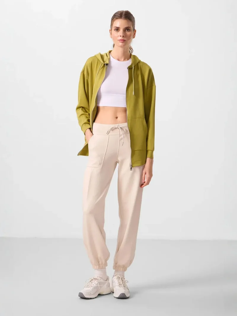 تومي لايف TOMMY Mid Waist Crepe Relaxed Pants with Pocket