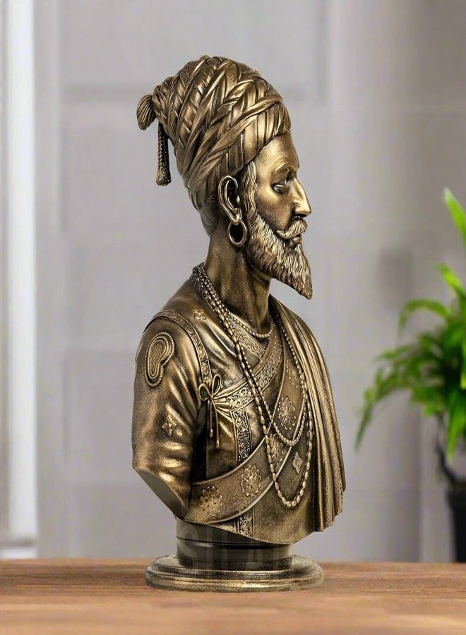 CHULO® Chhatrapati Shivaji Maharaj Sculpture - 5 INCH, Antique Bronze Colour - Image 1