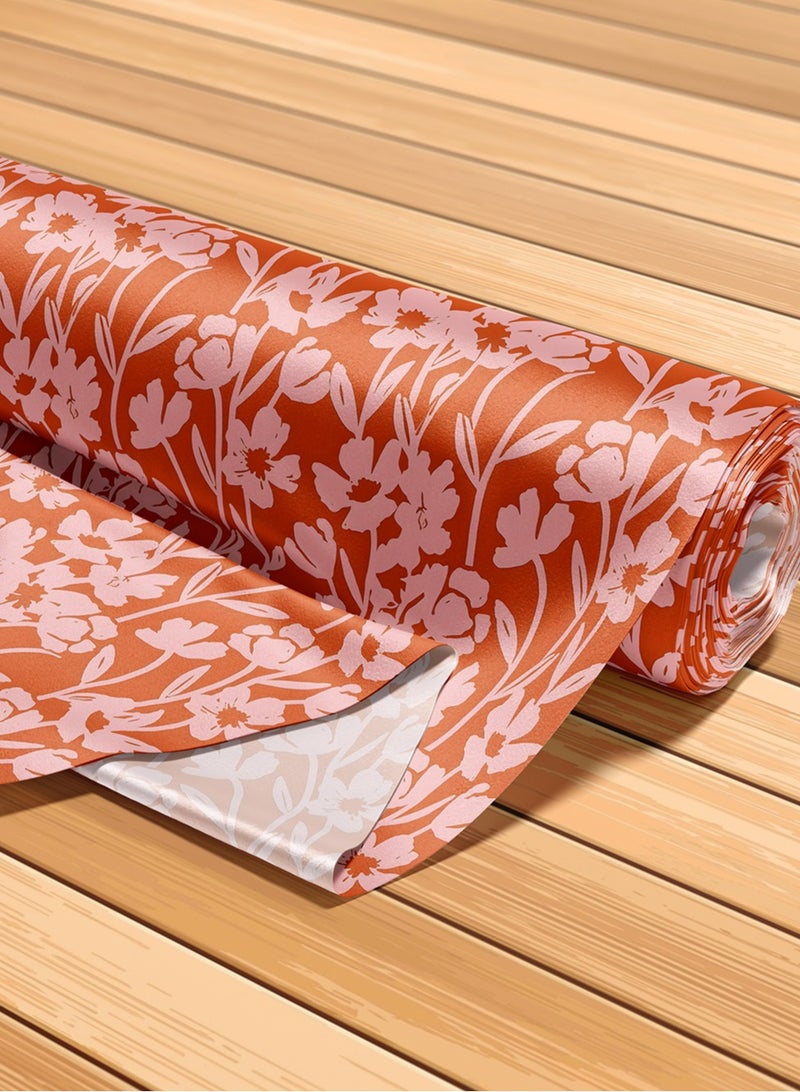 Vellato Al Lail Aramny Silk Fabric By The Yard Floral Design In Orange Pink Jalabiya Makhweer Dressmaking 58 Inches Width - Image 5