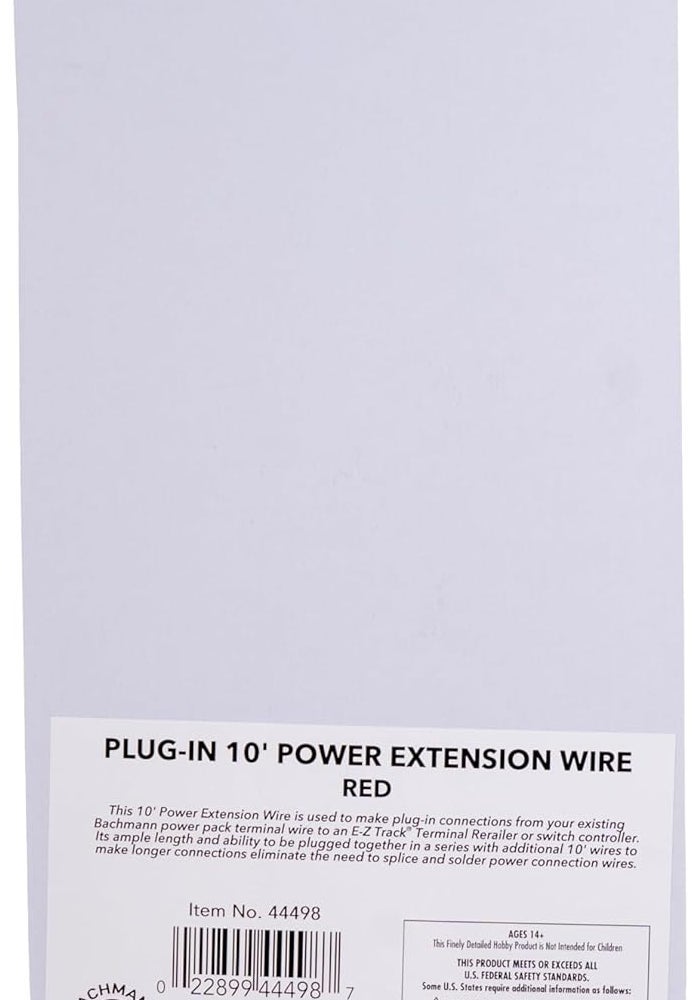 Bachmann Trains E-Z Track 10' Power Extension Wire - Red - Image 5