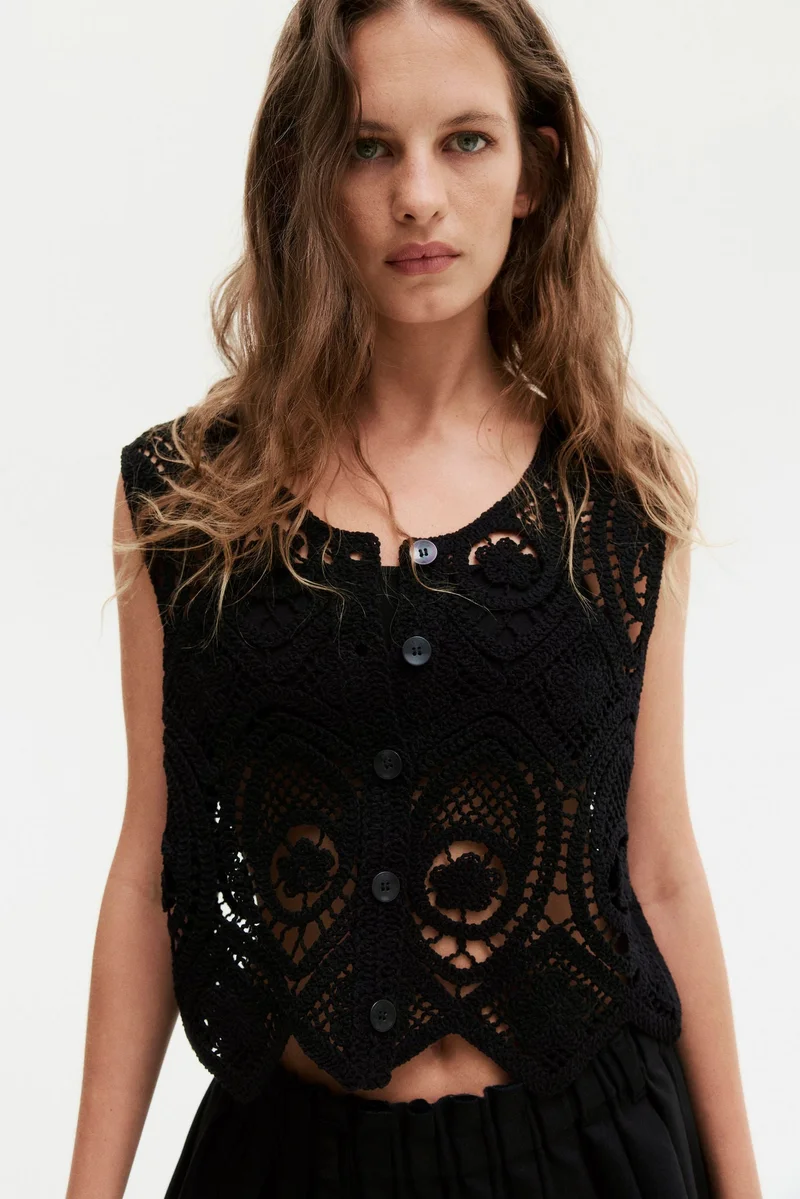 اتش اند ام فيست من نسيج سميك بنمط كروشيه