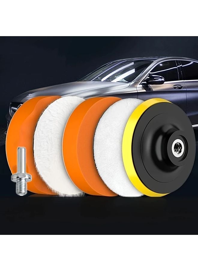 مجموعة تلميع سيارات 4 بوصة مع أقراص إسفنجية مطاطية ووسادات تلميع متعددة الألوان لزاوية المطحنة - Image 3
