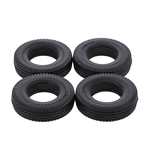 GoolRC 4pcs Trailer Car Rubber Tires for 114 Tamiya Tractor Truck RC Climber Trailer - Image 1