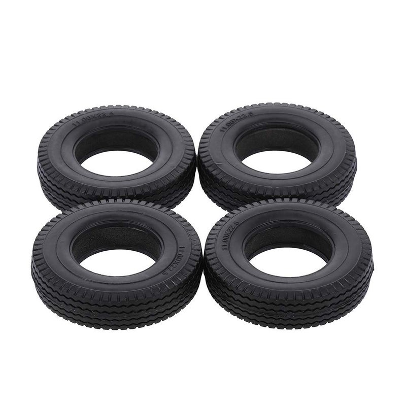GoolRC 4pcs Trailer Car Rubber Tires for 114 Tamiya Tractor Truck RC Climber Trailer - Image 3