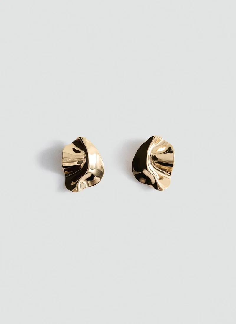 MANGO Textured-relief earrings