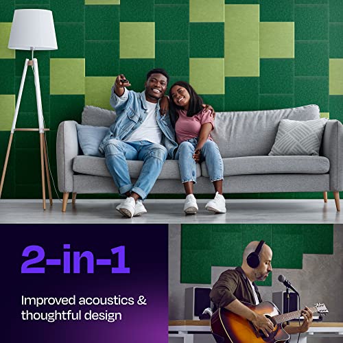 Ekkogo Acoustic Panels 12-Pack Soundproof Wall Panels 12"X12"X0.4" Sound Panels High Density Sound Dampening Panels - [Dark Green Square] - Image 2