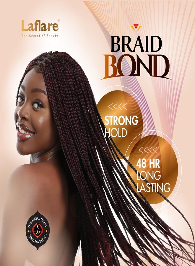 Laflare 430 ml Braid Bond Gel Bulk Extreme Hold for Natural & Kids Hair, Vegan, Nourishing, Braiding Hair, Twist Hair. (Peach) - Image 5