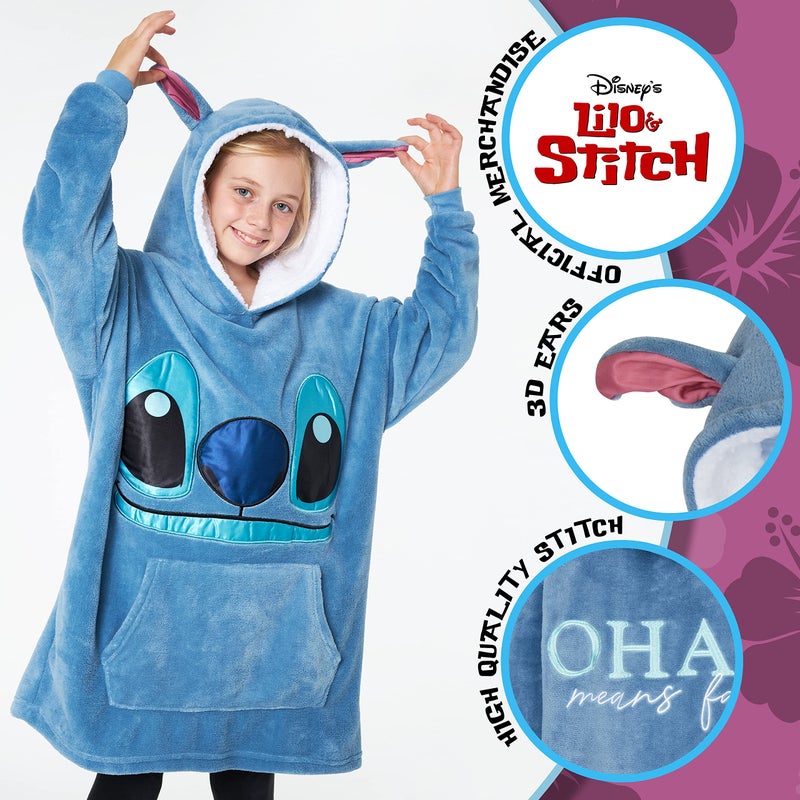 Disney Disney Hoodies for Teenager  Oversized Hoodie Blanket  Minnie Mickey Stitch Gifts (Blue) - Image 2