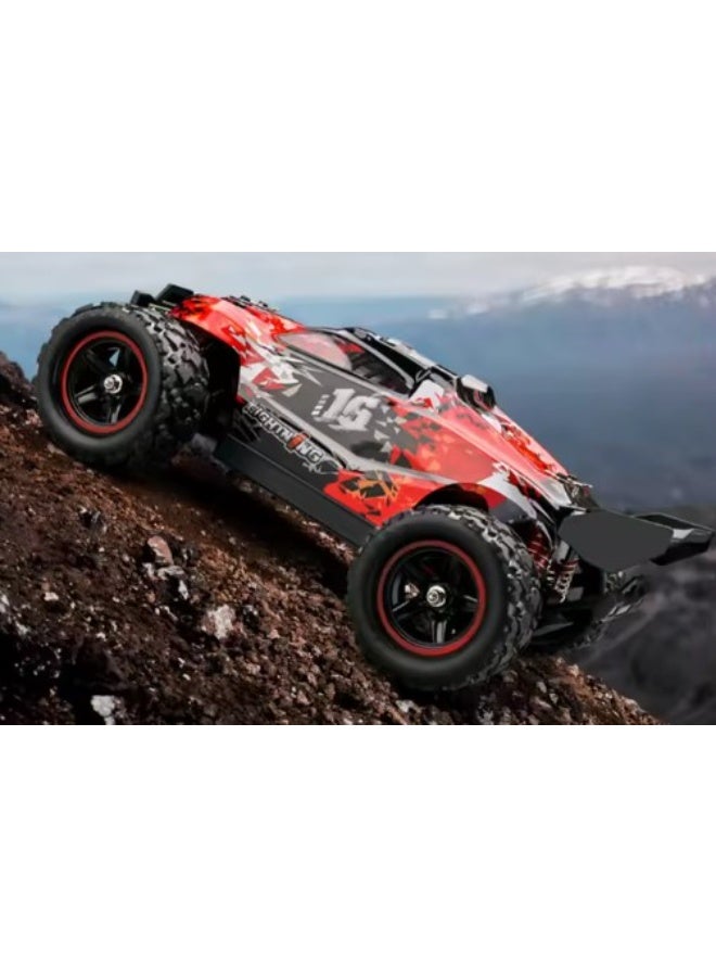 Lighting Hurricane Monster Truck 4-WD RC Car Red With Spoilers 1:18 Scale HS18421 - Image 1