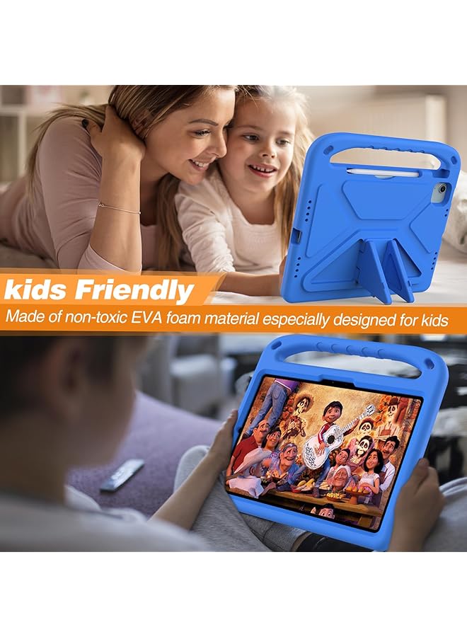 إيروريكس حافظة للأطفال من ايباد اير 11 انش M2 2024 برو 11 انش 2024 M4 حافظة خفيفة الوزن من مادة ايفا صديقة للأطفال ومضادة للصدمات مع مقبض وغطاء قوي للكمبيوتر اللوحي باللون الأزرق - Image 3