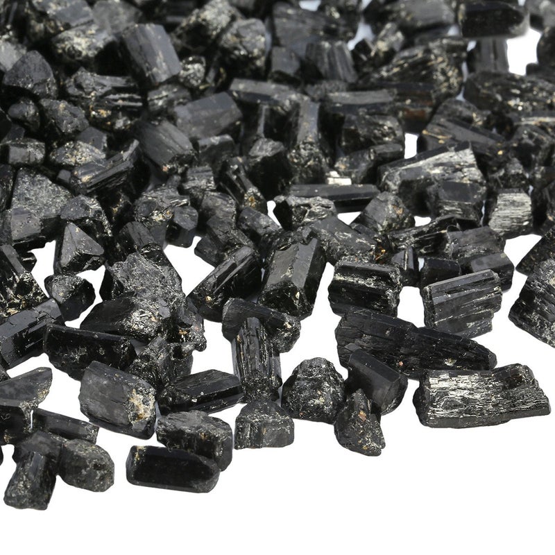 SUNYIK Black Tourmaline Tumbled Chips Stone Crushed Crystal Quartz Pieces Irregular Shaped Stones 1pound(about 460 gram) - Image 4