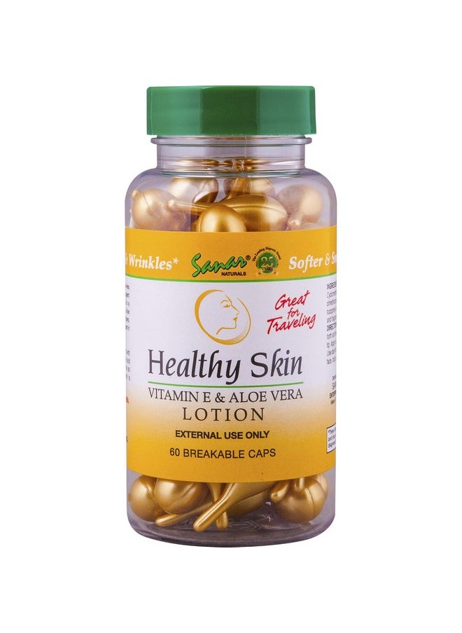 Sanar Naturals - مرطب صحي للبشرة بفيتامين E والصبار للبشرة الجافة والوجه واليدين والقدمين والساقين والرقبة، مصل بحجم مناسب للسفر للنساء والرجال، 60 كبسولة أمبولة - Image 1