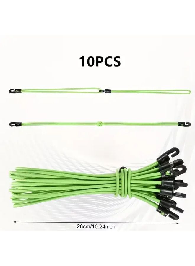 Heavy Duty Elastic Rope With Hooks Green Adjustable Straps For Tarps Camping - Image 3