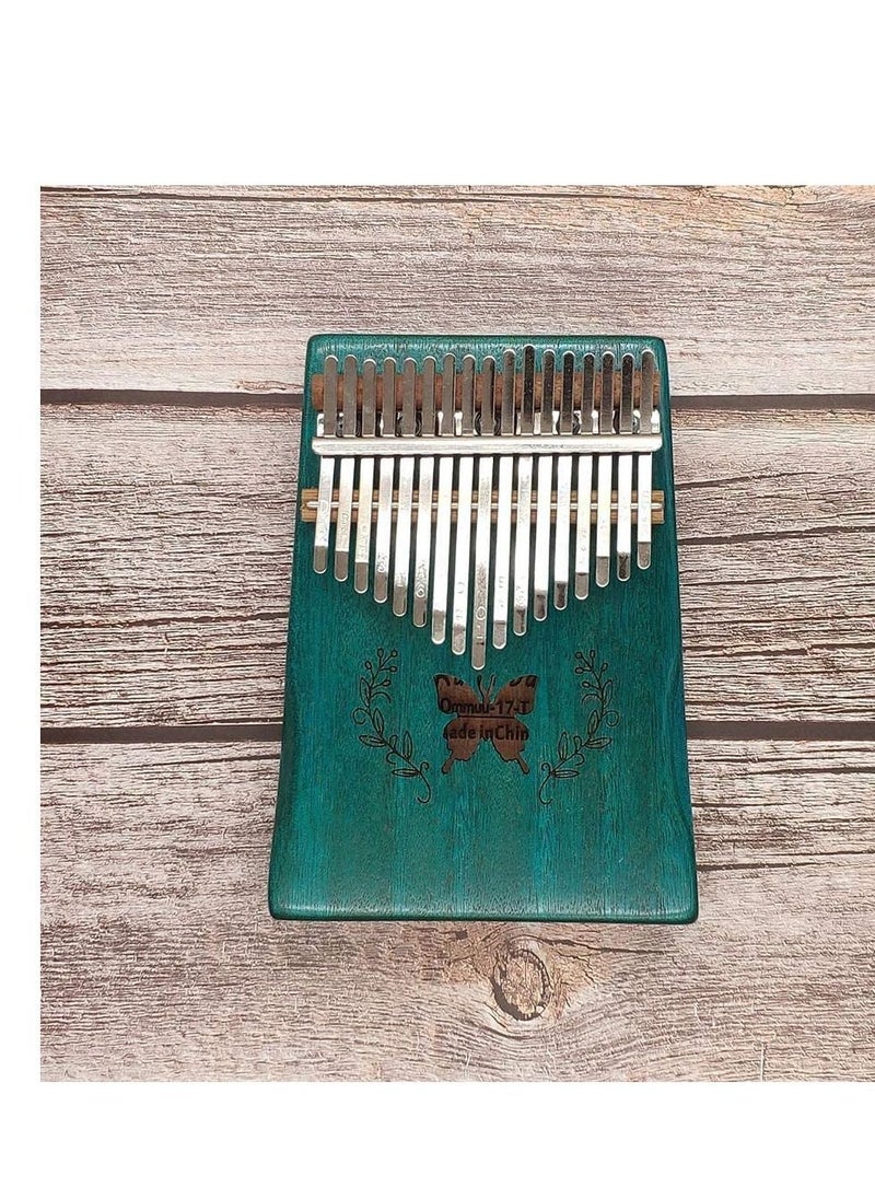 Mike Music Mike Music Kalimba Mbira Thumb Finger Piano Portable 17 Keys Solid Wood Musical Instrument Gift for Music Lovers Beginners(green butterfly)  - Image 2