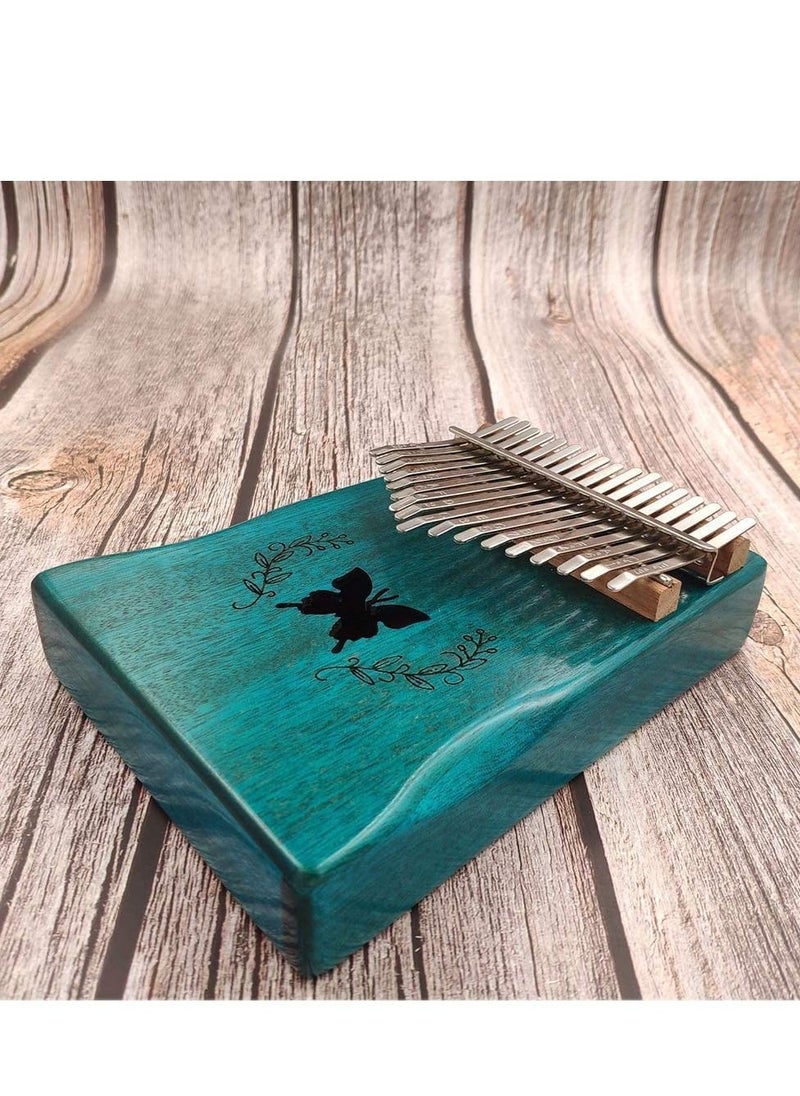Mike Music Mike Music Kalimba Mbira Thumb Finger Piano Portable 17 Keys Solid Wood Musical Instrument Gift for Music Lovers Beginners(green butterfly)  - Image 1