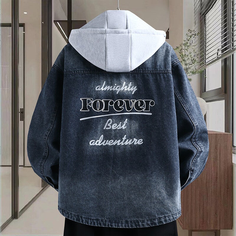 Men's Casual Denim Jacket with Contrast Panels - Image 5