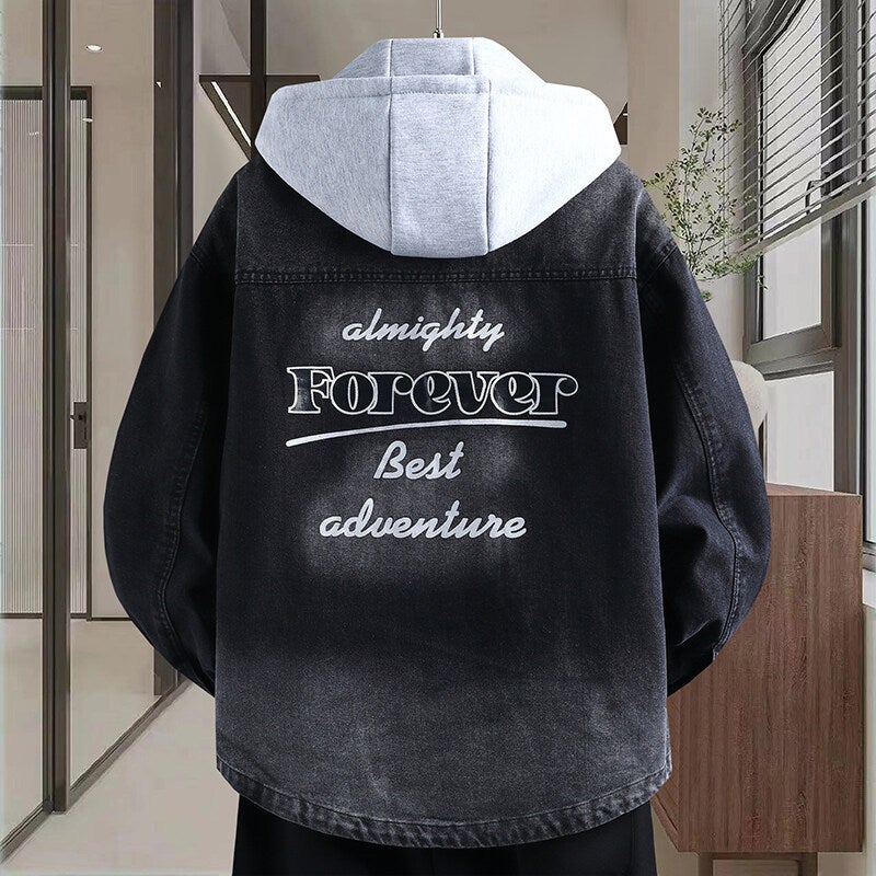 Men's Casual Denim Jacket with Contrast Panels - Image 3
