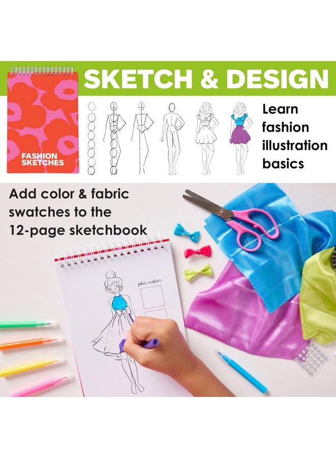 Creativity for Kids Creativity for Kids Designed by You Fashion Studio: DIY Fashion Designer Craft Kit for Girls Ages 9-12, Dress Design Kit & Sewing Kit for Kids, Gifts and Toys for Girls - Image 4