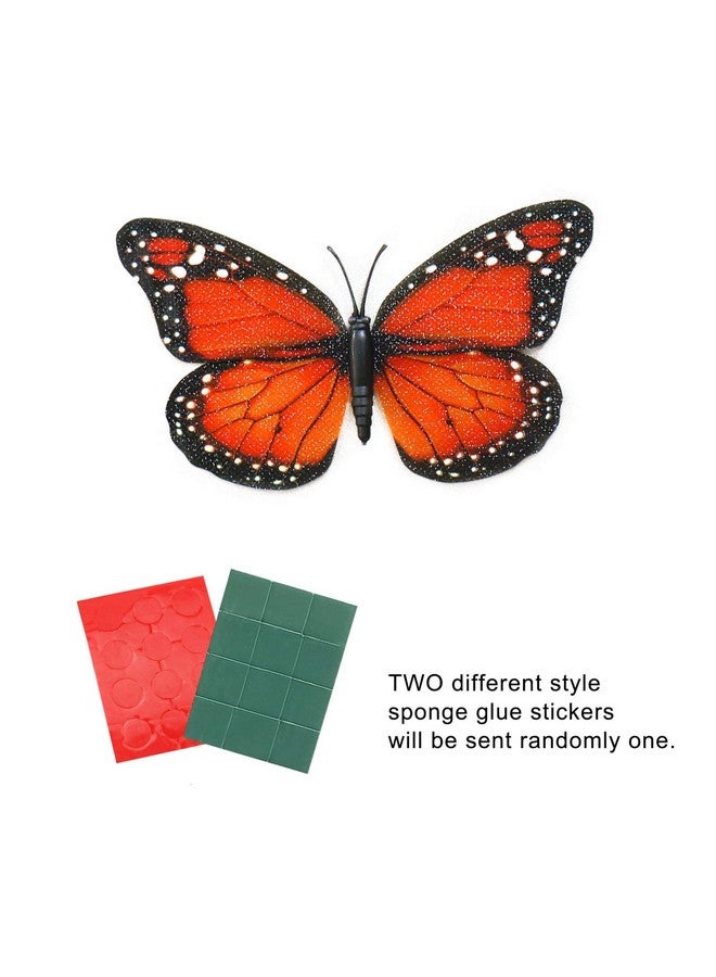 AQUEENLY Monarch Butterfly Decorations, 4.72'' Orange Premium Artificial Monarch Butterfly to Decorate for Craft, Home, Wall, Wedding, Party (12 Pcs) - Image 4