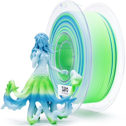 ZIRO 3D Printer Filament, Fast Color Changing Filament 1.75mm, Color Gradient PLA Filaments, Matte Texture, Dimensional Accuracy +/- 0.03mm, Fit Most 3D Printer 2.2lbs Spool, Ocean(Matte) - Image 1