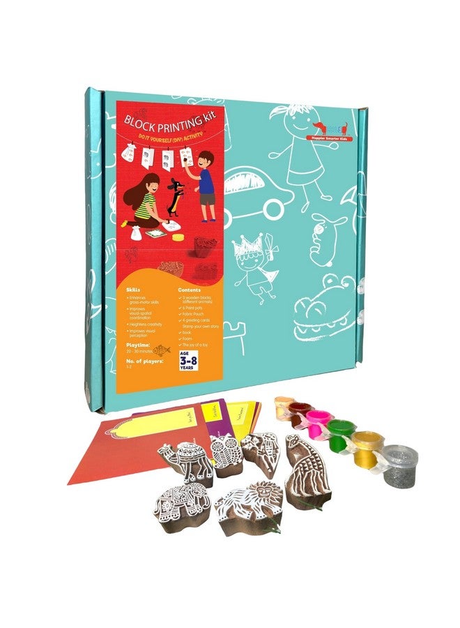 كوكوموكو كيدز مجموعة أدوات CocoMoco Kids DIY للفنون والحرف اليدوية للأطفال - طوابع خشبية للأطفال بموضوعات حيوانية - مجموعة طباعة على القوالب - هدية عيد ميلاد للبنات والأولاد من سن 3 سنوات فما فوق