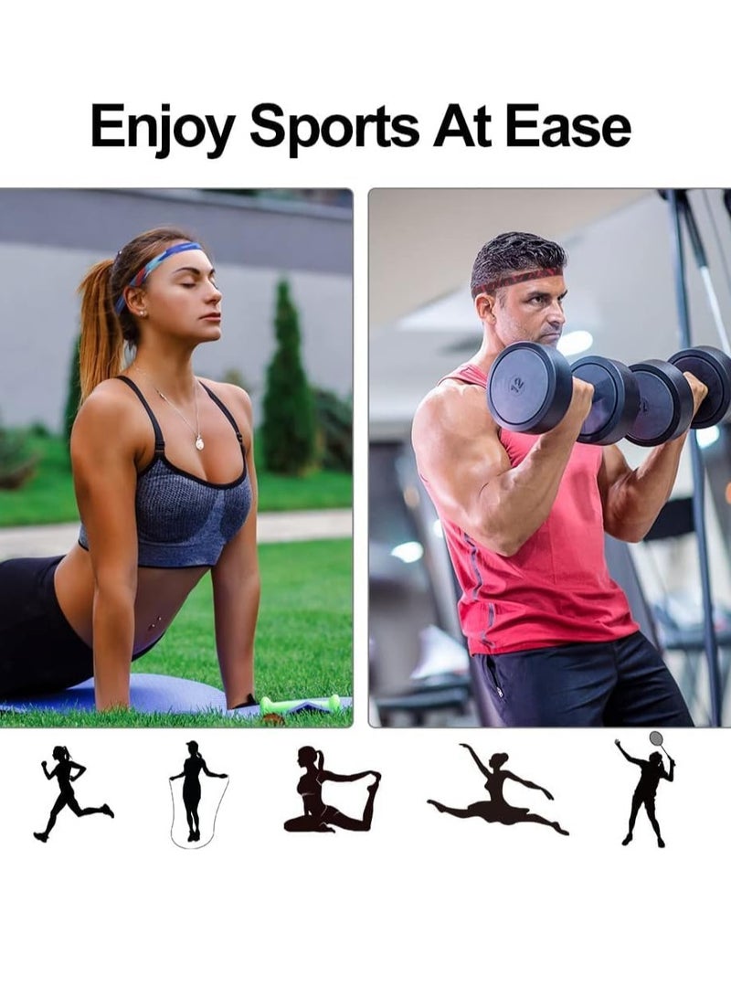 Loquat Sport Headbands 5 Pieces of Thick Non-Slip Elastic Sport Hair Band Slim Sport Hairband for Women and men Exercise Sweat Bands Athletic Headbands for Running Gym Football Yoga Sweatbands - Image 2