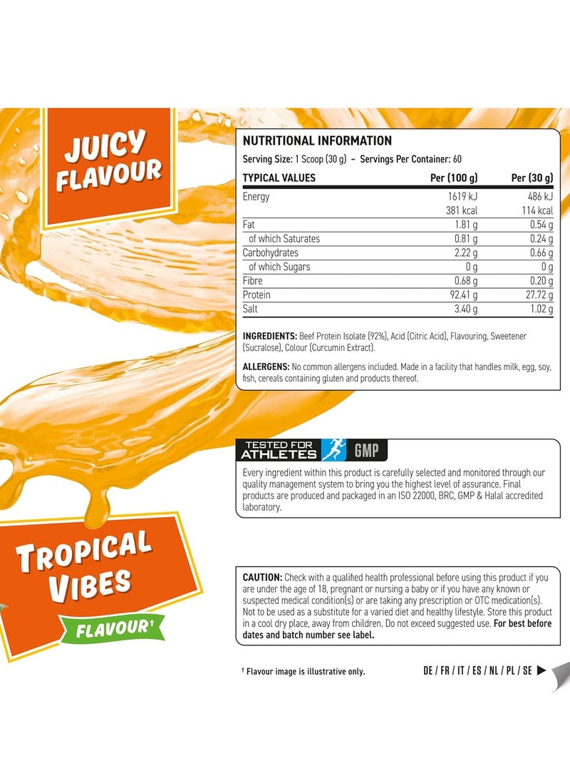 Applied Nutrition Beef Xp Clear protein isolate (Tropical Vibes flavour) 1.8 kg - 28g Protein, Lactose Free, Dairy free - Image 4