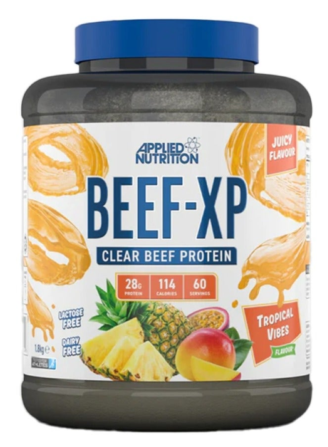 Applied Nutrition Beef Xp Clear protein isolate (Tropical Vibes flavour) 1.8 kg - 28g Protein, Lactose Free, Dairy free - Image 1