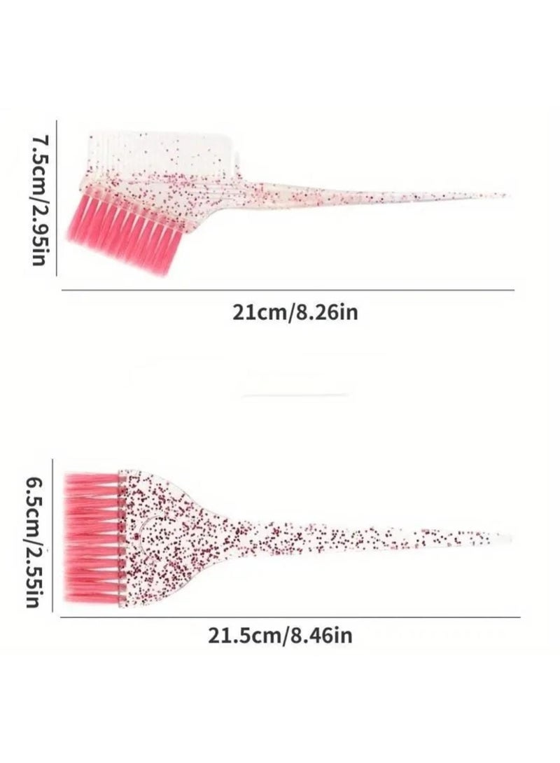 BOLREUS 4PCS Hair Coloring & Highlighting Set – Sparkling Dyeing Comb, Oil Dye Brush, Transparent Pearl Brush, Mixing Stick & Highlight Bowl for Salon and Home Use - Image 4