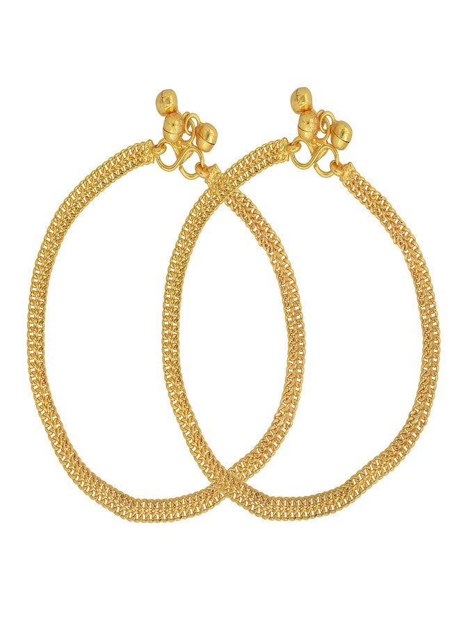 Memoir Gold Plated Plain and sober Anklet payal pajeb Women Traditional payal stylish - Image 1