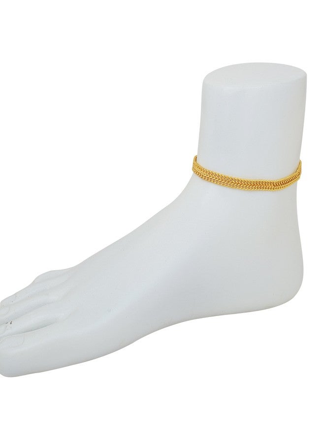 Memoir Gold Plated Plain and sober Anklet payal pajeb Women Traditional payal stylish - Image 5