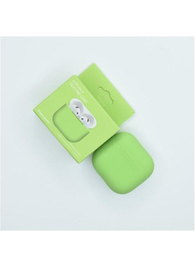 Suitable For Apple Airpods 4 Wireless Bluetooth Headset Silicone Protective Case Anti-fall Storage Bag Liquid Split-Color:Hibiscus Red-Applicable Models:Airpods